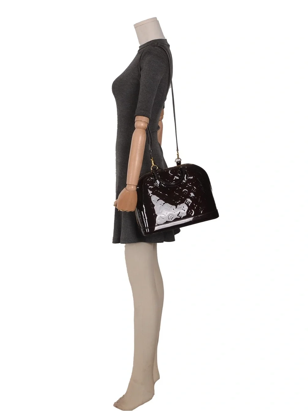 ♥️Louis Vuitton Black Alma PM red leather shoulder bag♥️